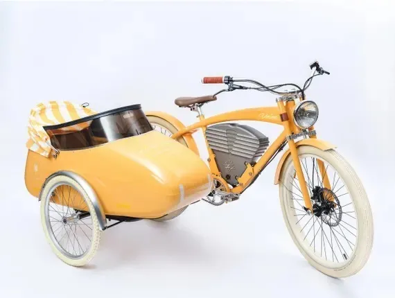 A bicycle with a side car