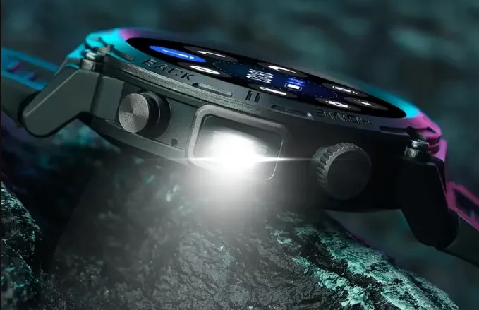A flashlight watch