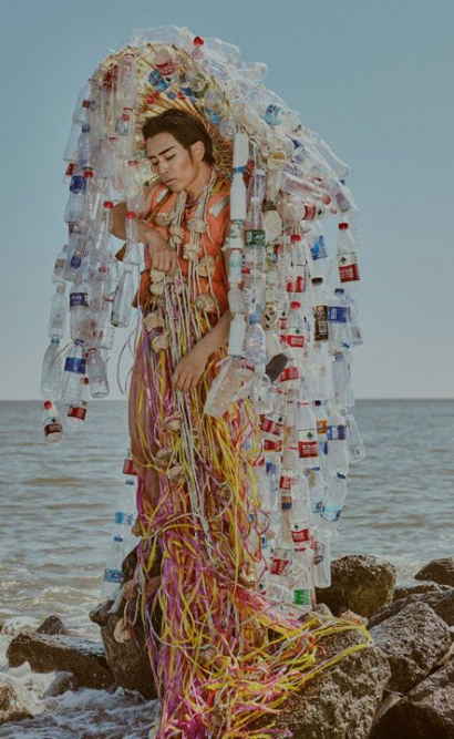 Clothes made from plastic waste
