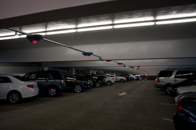 empty space lights in car parks