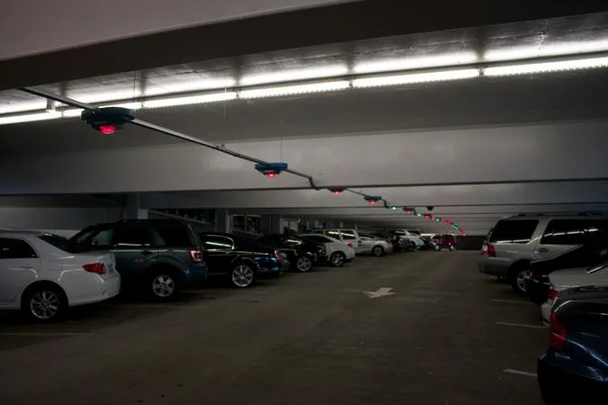 empty space lights in car parks