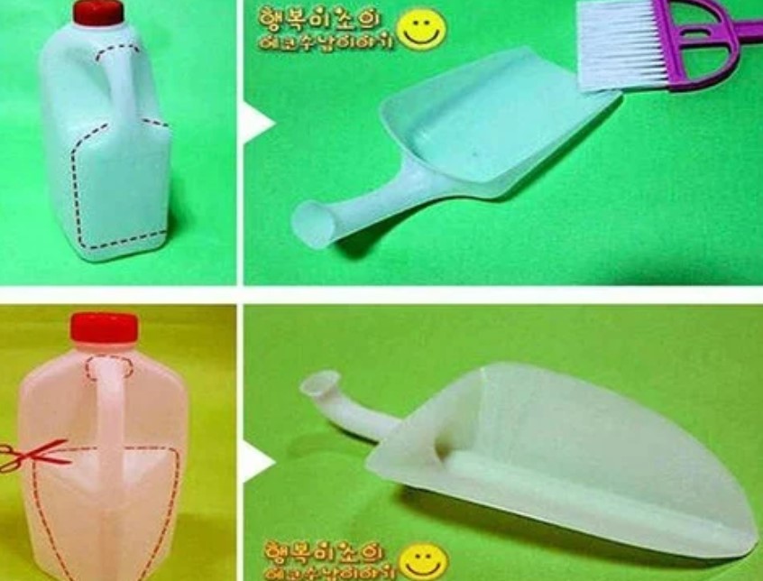 print cut-out scoops on plastic bottles