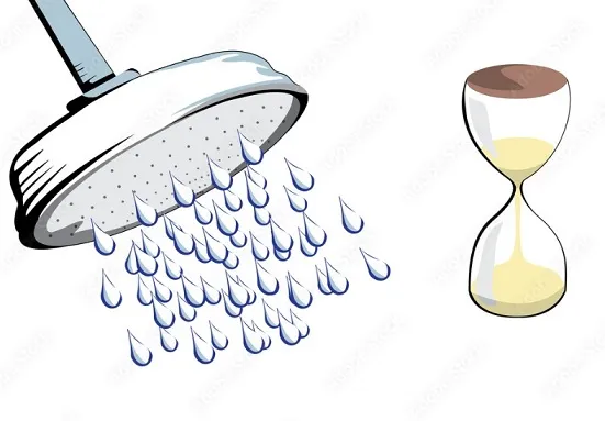 A shower head with a timer