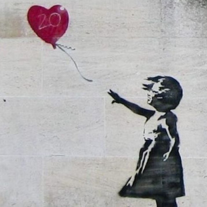 ‘Banksy’ art stickers for internal walls
