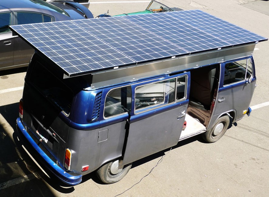 Solar panels for truck/coach/bus roofs