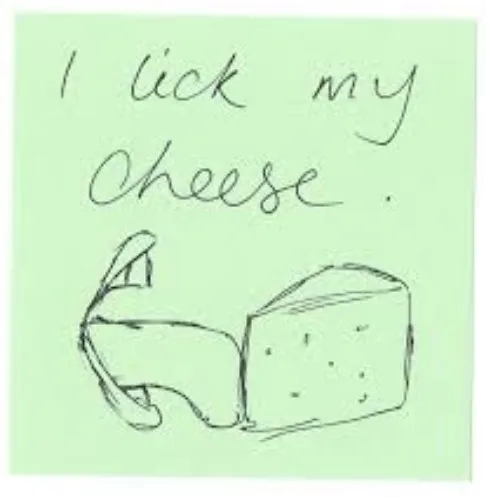 “I lick my cheese” sign for shared fridge users