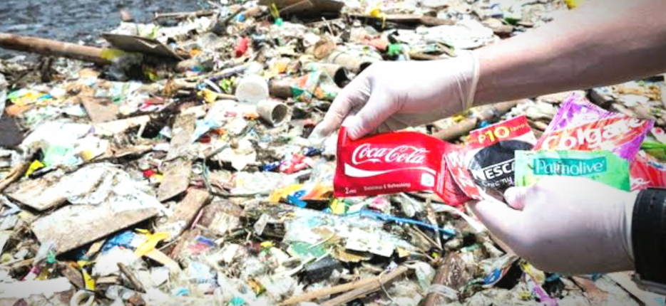 Trackable enzyme markers on packaging for brands known to cause pollution