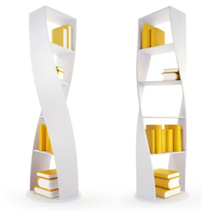 Double helix bookcases for biology departments