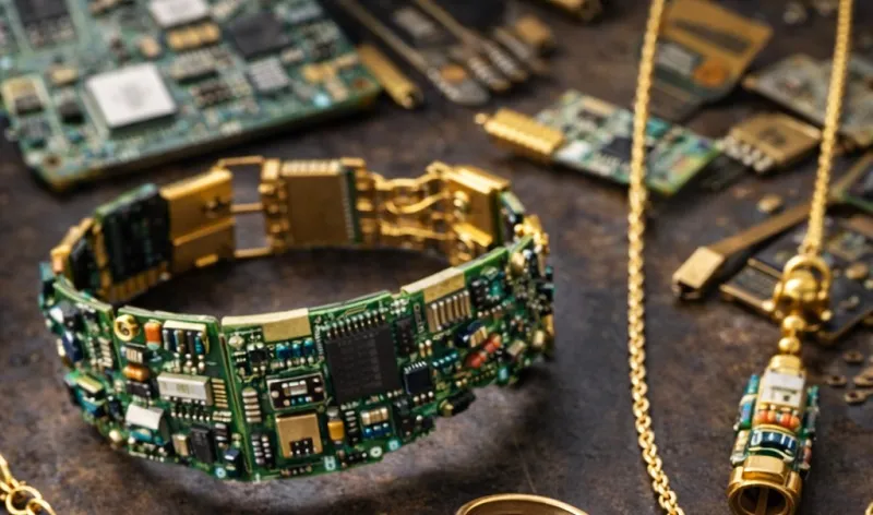 Jewellery made from upcycled e-waste
