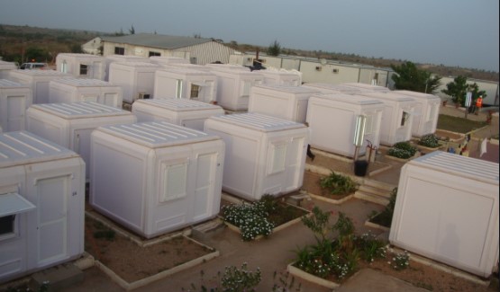 Flat pack housing for refugees