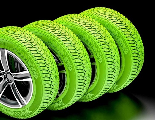 Carbon-absorbing car tires