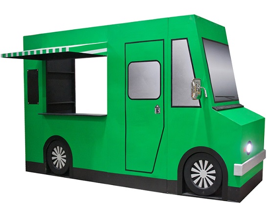 A green truck where you can buy green food
