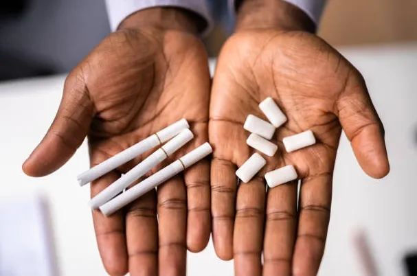 Nicotine treated dental hygiene products