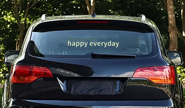 LED emoticon display for rear windshields