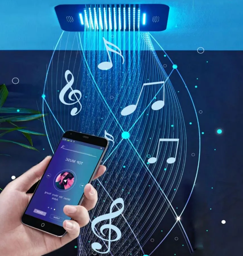A speaker inside a showerhead to listen to music when showering