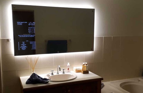 A smart interactive bathroom mirror