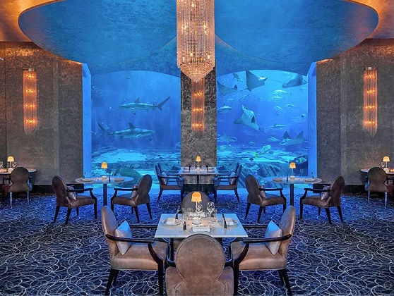 An underwater restaurant